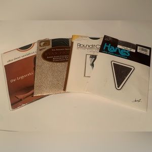 New Set of 4 Classic Pantyhoses Black Size Small